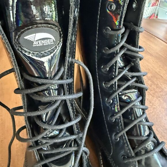 Avenger A704 Fortune Work Boots Carbon Toe Black Patent Leather Iridescent W 11 - Picture 6 of 11